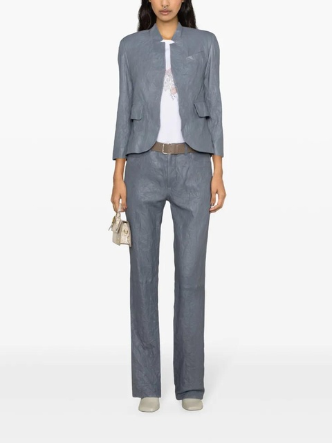 Zadig&Voltaire straight-leg crinkled-leather trousers - Blue - zdjęcie produktu nr 1