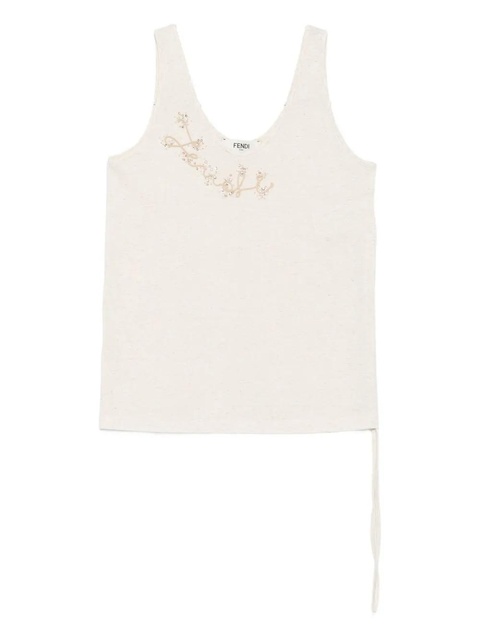 FENDI embellished tank top - Neutrals - zdjęcie produktu nr 1