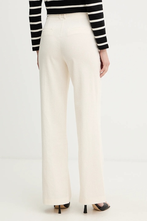 Morgan spodnie sztruksowe damskie kolor beżowy proste high waist PKENI.F - zdjęcie produktu nr 2