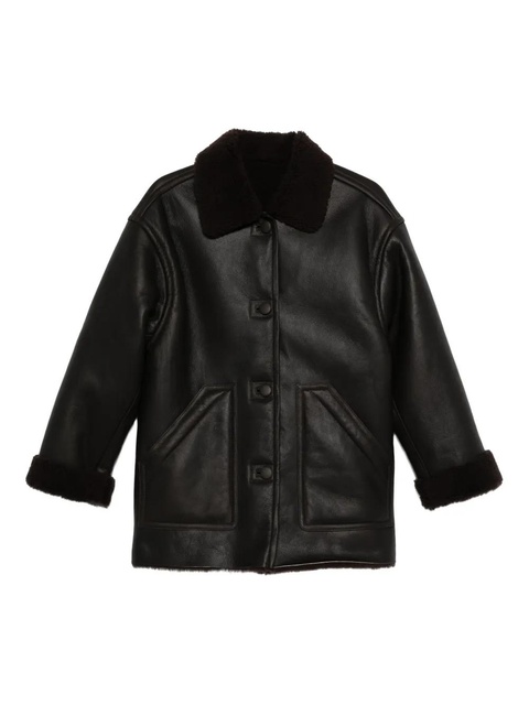 SANDRO leather short coat - Black - zdjęcie produktu nr 1