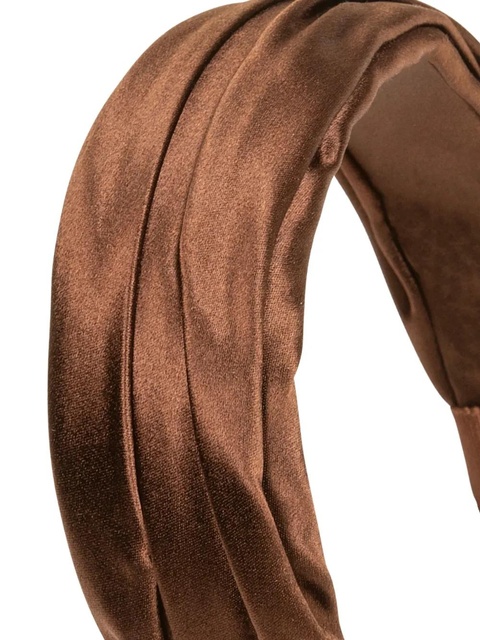 Jennifer Behr Sabrina pleated headband - Brown - zdjęcie produktu nr 2