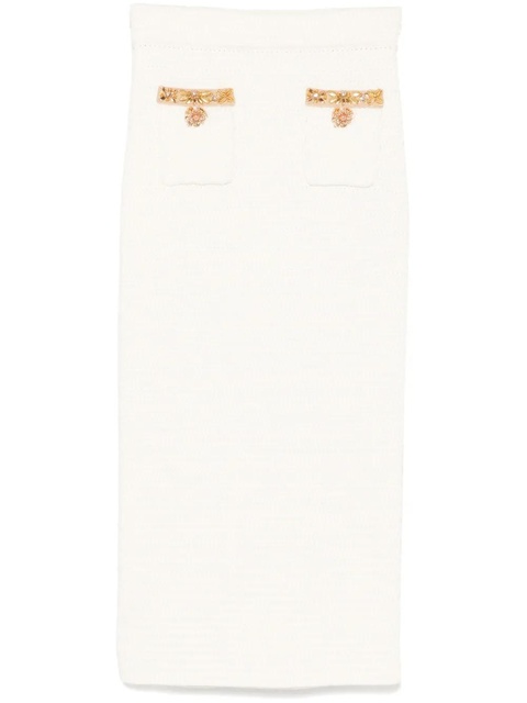 Self-Portrait lurex knitted midi skirt - Neutrals - zdjęcie produktu nr 1