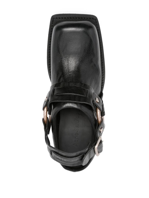 Acne Studios 40mm square-toe leather mules - Black - zdjęcie produktu nr 1