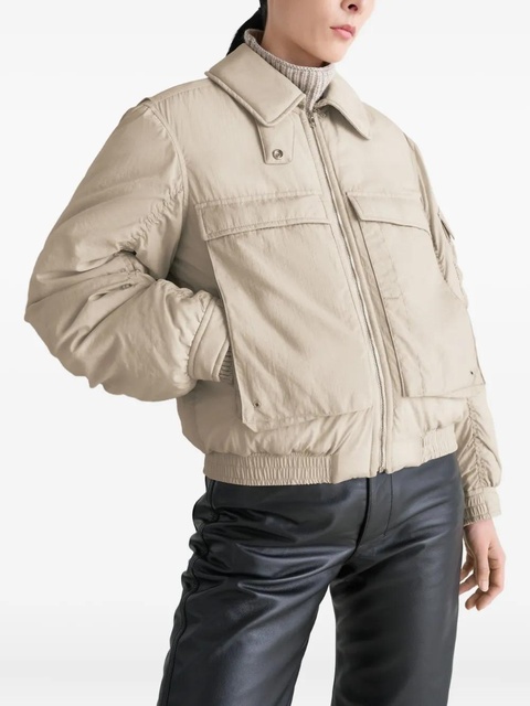 LEMAIRE detachable-collar zip-up puffer jacket - Neutrals - zdjęcie produktu nr 1