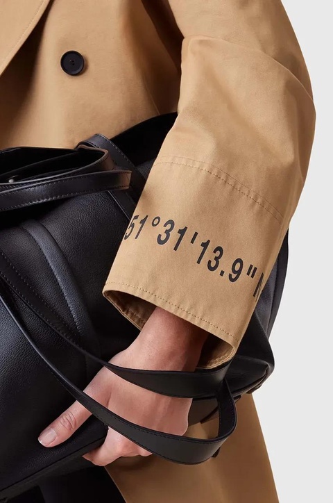 AllSaints trencz bawełniany DEMMI damski kolor brązowy przejściowy dwurzędowy W027OC - zdjęcie produktu nr 2