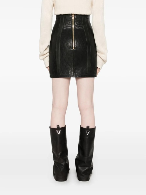 Balmain quilted leather mini skirt - Black - zdjęcie produktu nr 2