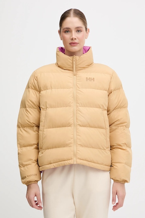 Helly Hansen kurtka dwustronna YU 23 REVERSIBLE PUFFER damska kolor żółty zimowa oversize 54061 - zdjęcie produktu nr 1