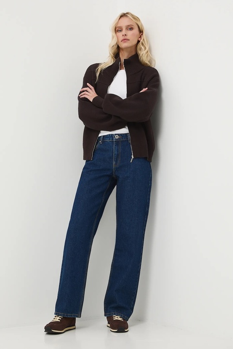 Medicine jeansy bawełniane damskie kolor granatowy - zdjęcie produktu nr 2