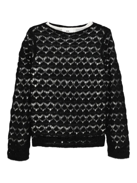 SOLOTRE open-work sweater - Black - zdjęcie produktu nr 1