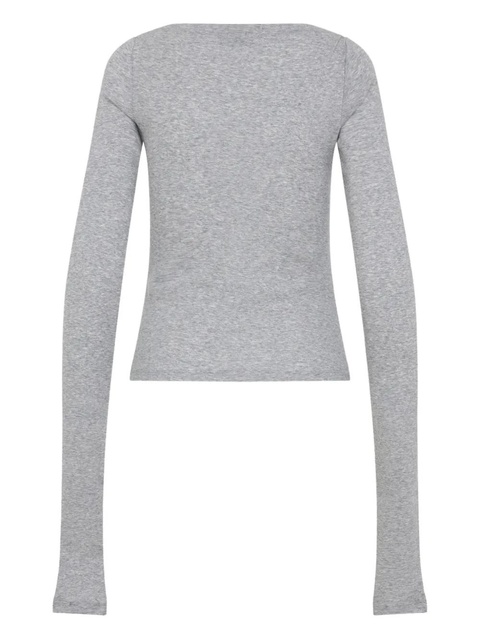 Miu Miu logo-patch T-shirt - Grey - zdjęcie produktu nr 2