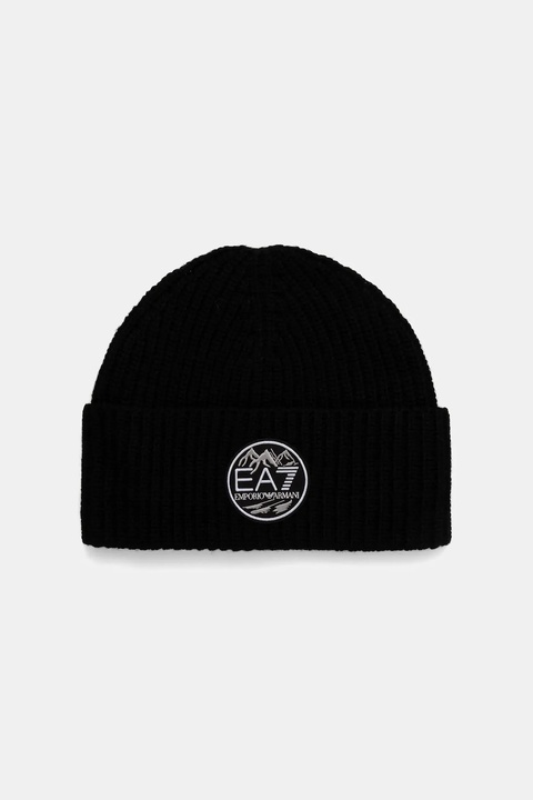 EA7 Emporio Armani czapka z dodatkiem wełny kolor czarny AF18020.7X000243 - zdjęcie produktu nr 1