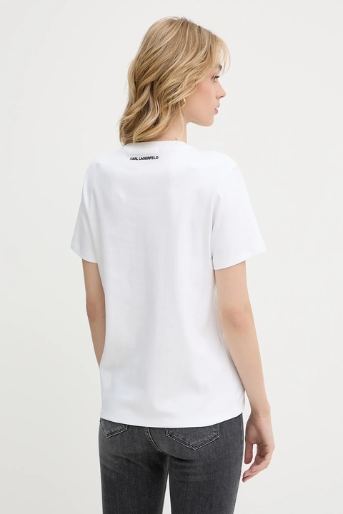 Karl Lagerfeld t-shirt bawełniany damski kolor biały A3W17077 - zdjęcie produktu nr 2