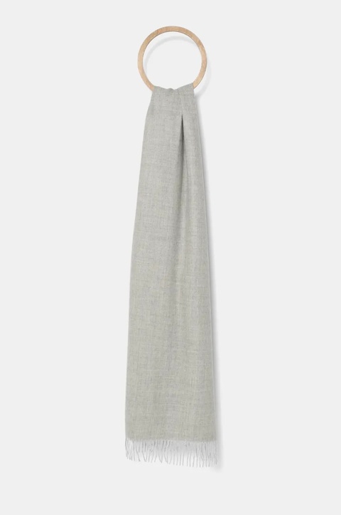 My Alpaca szalik wełniany z alpaki kolor szary gładki THSEST65200 - zdjęcie produktu nr 2