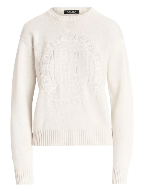 Lauren Ralph Lauren logo-embroidered crew-neck sweater - Neutrals - zdjęcie produktu nr 1