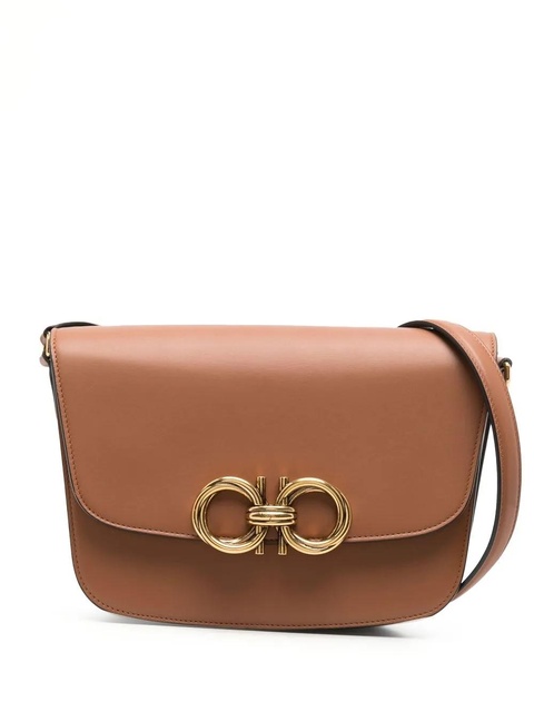 Ferragamo Trapezio leather crossbody bag - Brown - zdjęcie produktu nr 1
