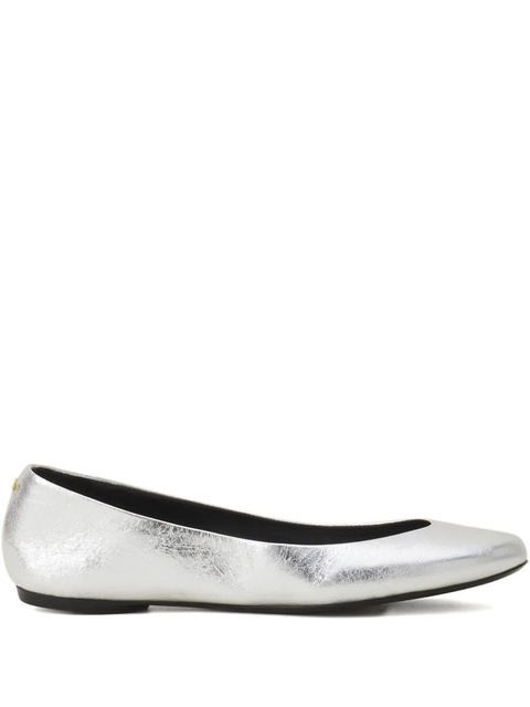 Lanvin metallic-finish leather ballet flats - White - zdjęcie produktu nr 2
