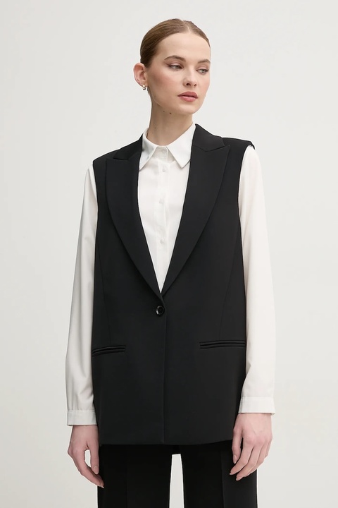 Marc Aurel kamizelka kolor czarny jednorzędowa 5708-2020-92875 - zdjęcie produktu nr 1