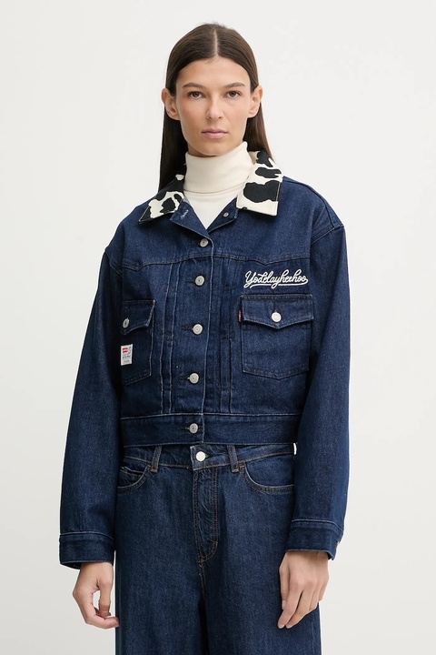 Levi's kurtka jeansowa kolor niebieski przejściowa 0034C - zdjęcie produktu nr 1