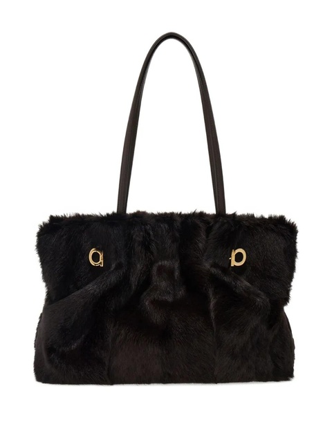 Ferragamo Gancini leather shoulder bag - Brown - zdjęcie produktu nr 1