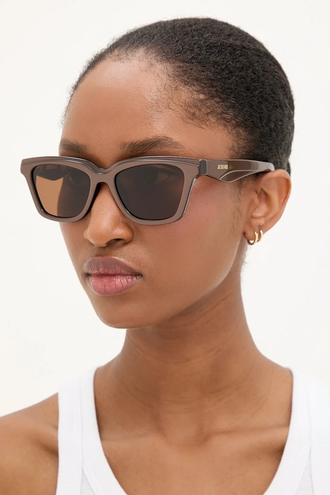 Jacquemus okulary przeciwsłoneczne CARRE damskie kolor brązowy JAC109C1SUN - zdjęcie produktu nr 1