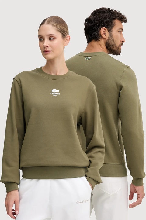 Lacoste bluza bawełniana kolor zielony z nadrukiem SH2736 - zdjęcie produktu nr 1