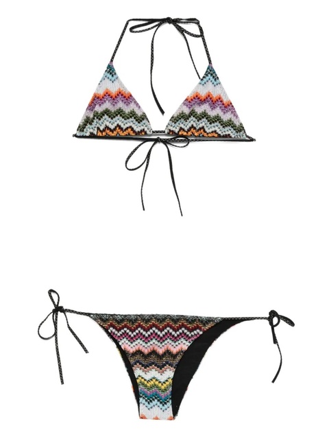 Missoni chevron-pattern triangle bikini set - Pink - zdjęcie produktu nr 1