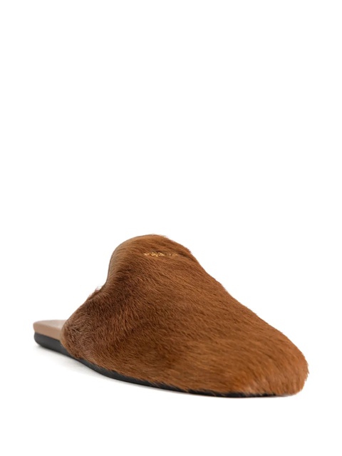 Prada textured flat mules - Brown - zdjęcie produktu nr 2