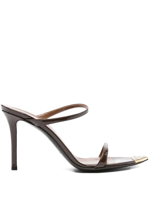 Giuseppe Zanotti 100mm embellished stiletto heeled sandals - Brown - zdjęcie produktu nr 1