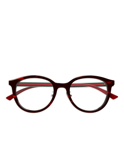 Gucci Eyewear web-stripe round-frame glasses - Black - zdjęcie produktu nr 1