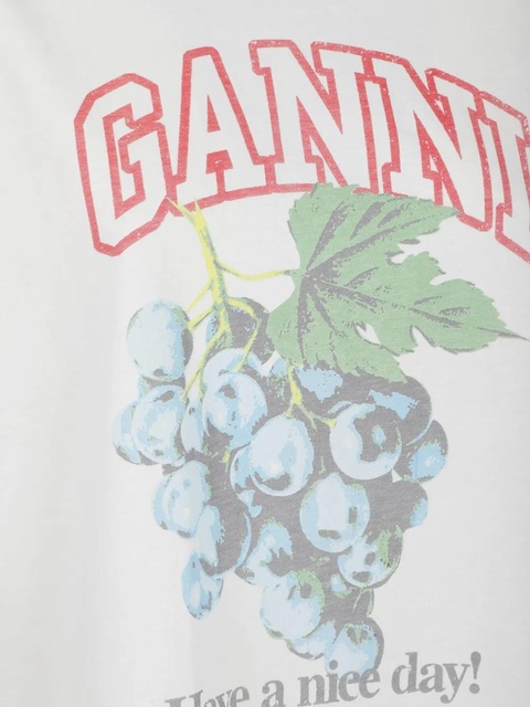 GANNI grapes basic cotton jersey t-shirt - White - zdjęcie produktu nr 1