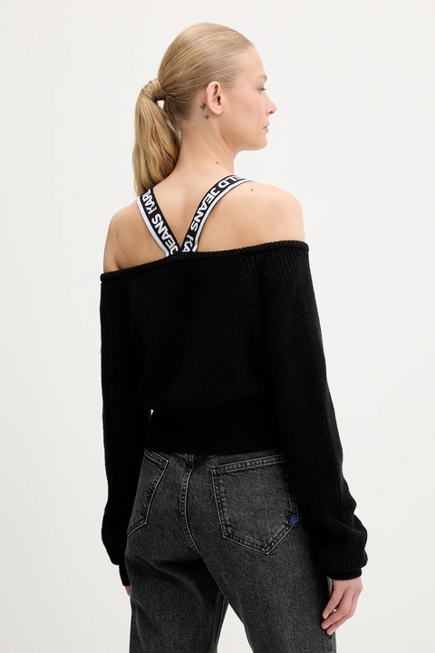 Karl Lagerfeld Jeans sweter z domieszką wełny damski kolor czarny ciepły A3W18009 - zdjęcie produktu nr 2