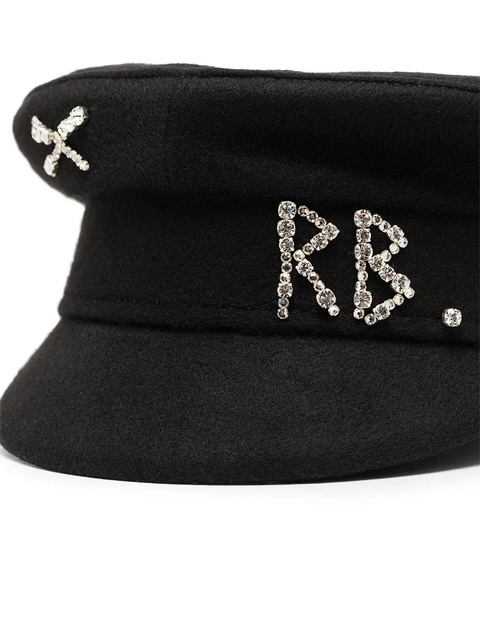 Ruslan Baginskiy crystal-embellished baker boy hat - Black - zdjęcie produktu nr 2