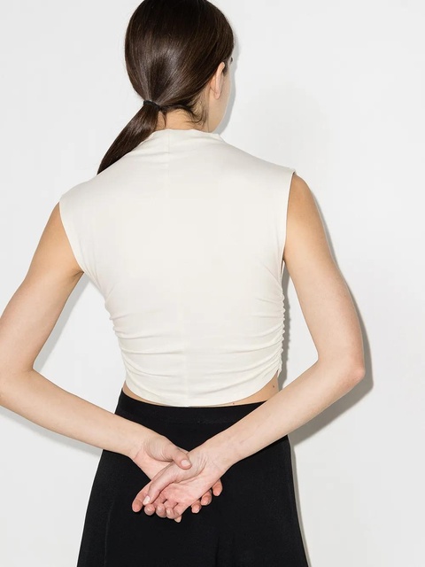 Reformation Lindy organic cotton crop top - Neutrals - zdjęcie produktu nr 1
