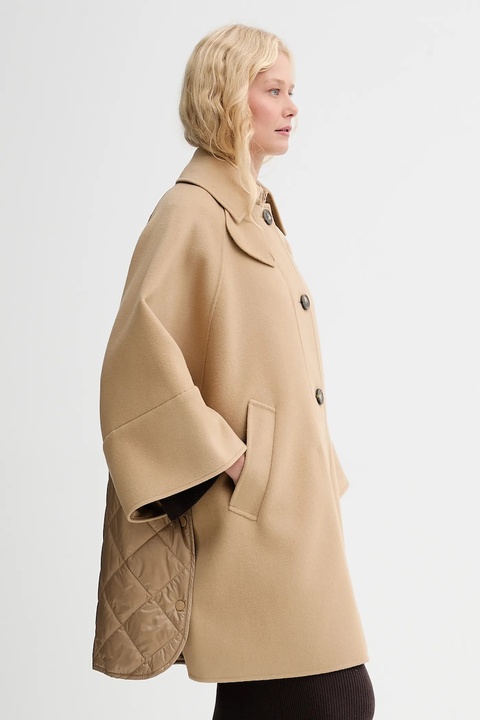 Weekend Max Mara płaszcz z dodatkiem wełny RUFO kolor beżowy 2525496012600 - zdjęcie produktu nr 2