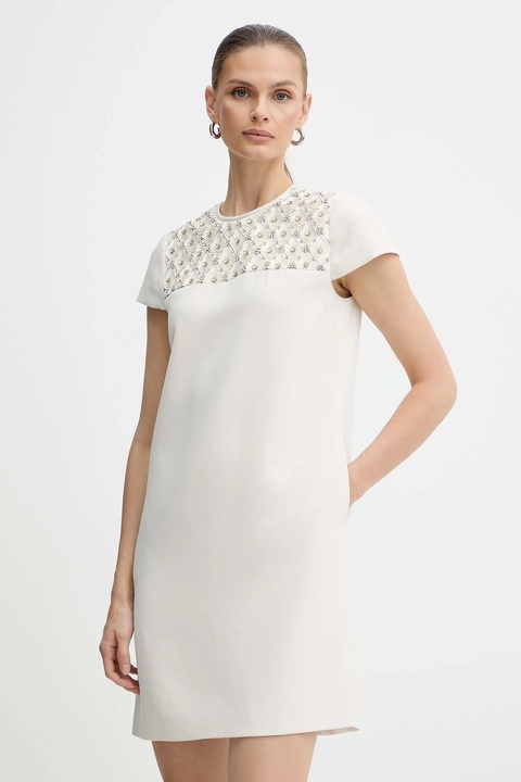 Luisa Spagnoli sukienka kolor beżowy mini prosta 542412 - zdjęcie produktu nr 1