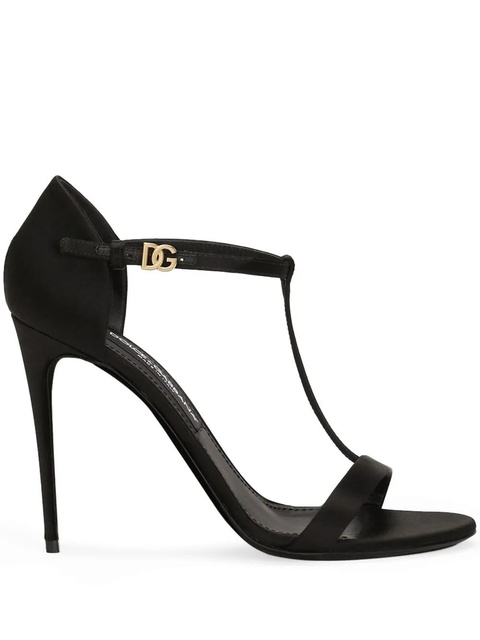 Dolce & Gabbana 105mm satin T-bar sandals - Black - zdjęcie produktu nr 1
