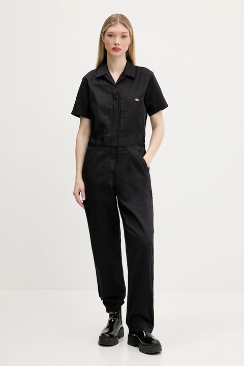 Dickies kombinezon bawełniany kolor czarny bawełniany z kołnierzykiemm DK0A862UBLK1 - zdjęcie produktu nr 1
