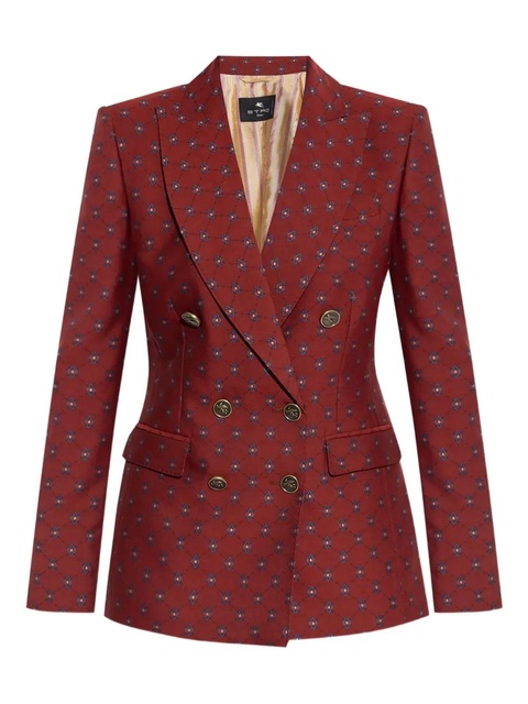 ETRO paisley-print double-breasted blazer - Red - zdjęcie produktu nr 1