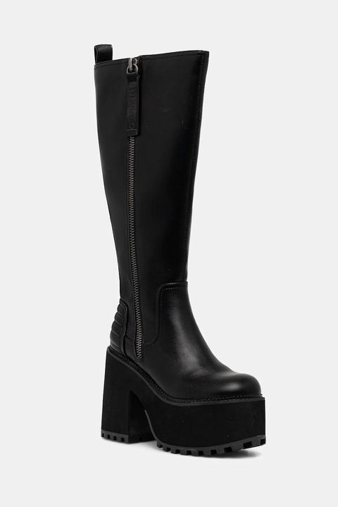 Buffalo kozaki Killah Hi Zip damskie kolor czarny na słupku 1220079-BLK - zdjęcie produktu nr 1