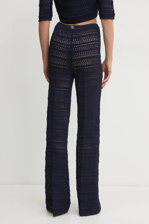 Twinset spodnie damskie kolor granatowy proste high waist 251TP3193 - zdjęcie produktu nr 2