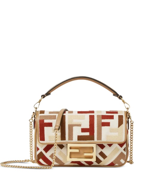 FENDI mini Baguette FF-motif clutch bag - Neutrals - zdjęcie produktu nr 1