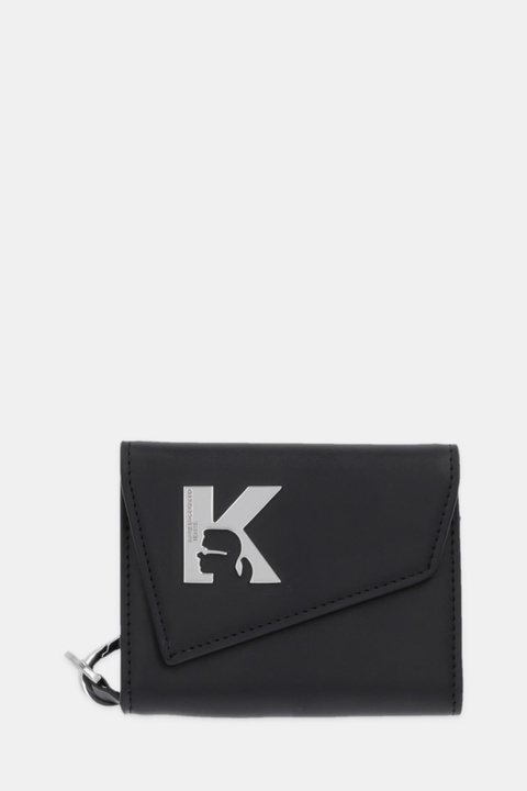 Karl Lagerfeld Jeans portfel skórzany damski kolor czarny A4W30164 - zdjęcie produktu nr 1