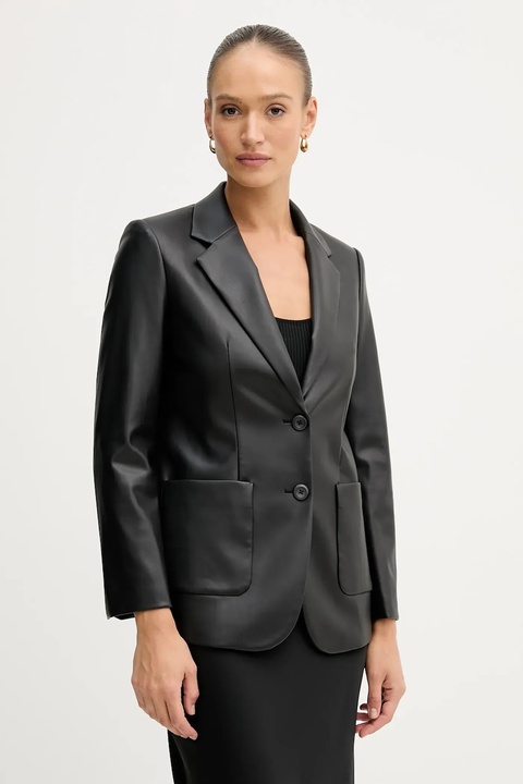 Sisley marynarka kolor czarny jednorzędowa gładka 22V3LW038 - zdjęcie produktu nr 1