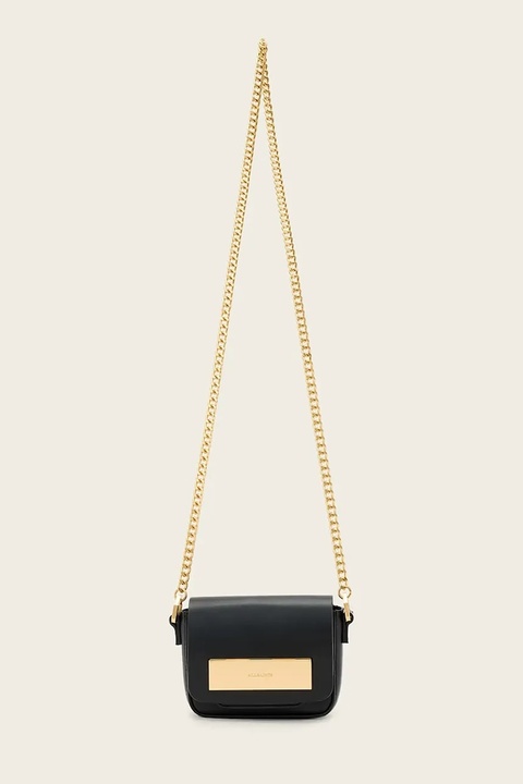 AllSaints torebka skórzana ETTA kolor czarny W340XD - zdjęcie produktu nr 2