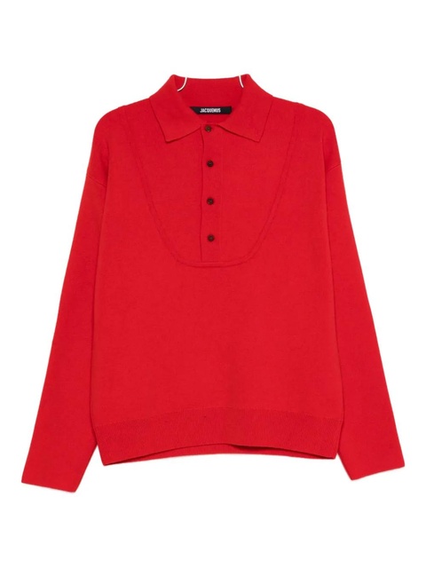 Jacquemus polo-neck buttoned sweater - Red - zdjęcie produktu nr 2