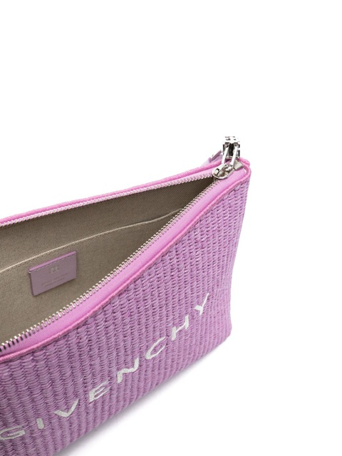 Givenchy embroidered-logo make-up bag - Purple - zdjęcie produktu nr 2