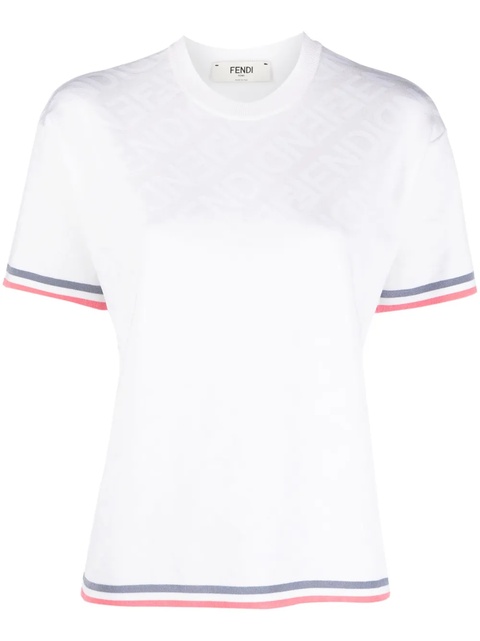 FENDI motif-print round-neck T-shirt - White - zdjęcie produktu nr 1