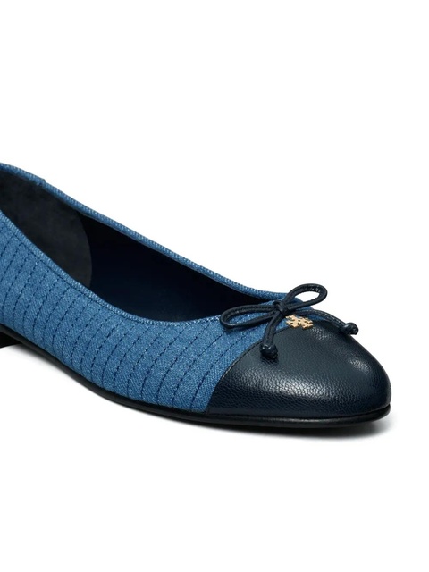 Tory Burch cap-toe quilted ballerina shoes - Blue - zdjęcie produktu nr 2
