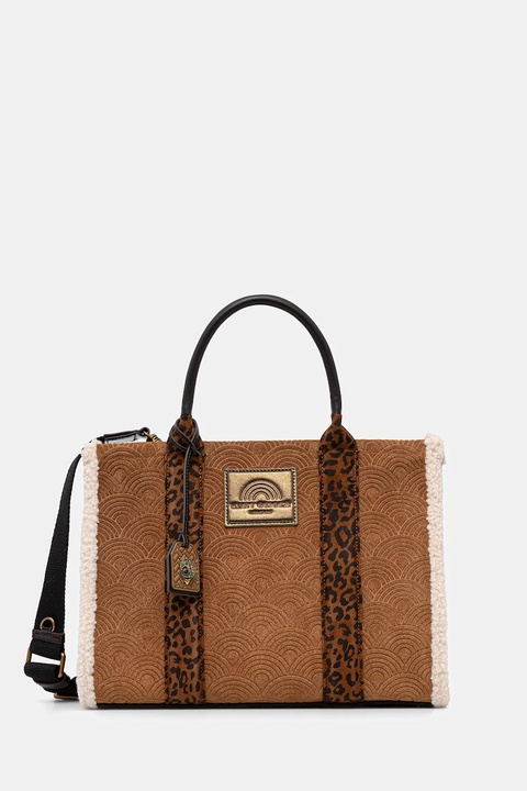 Kurt Geiger London torebka zamszowa SOUTHBANK kolor brązowy 5033548219 - zdjęcie produktu nr 1