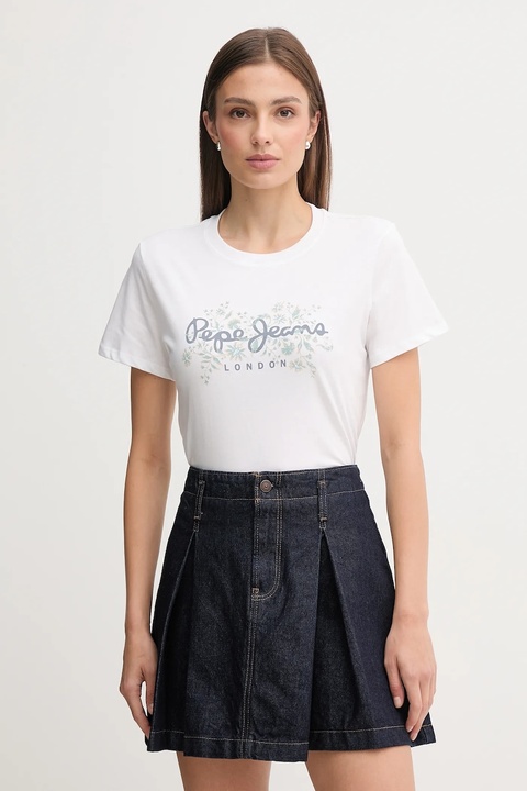 Pepe Jeans t-shirt bawełniany damski kolor biały PL5000049 - zdjęcie produktu nr 1
